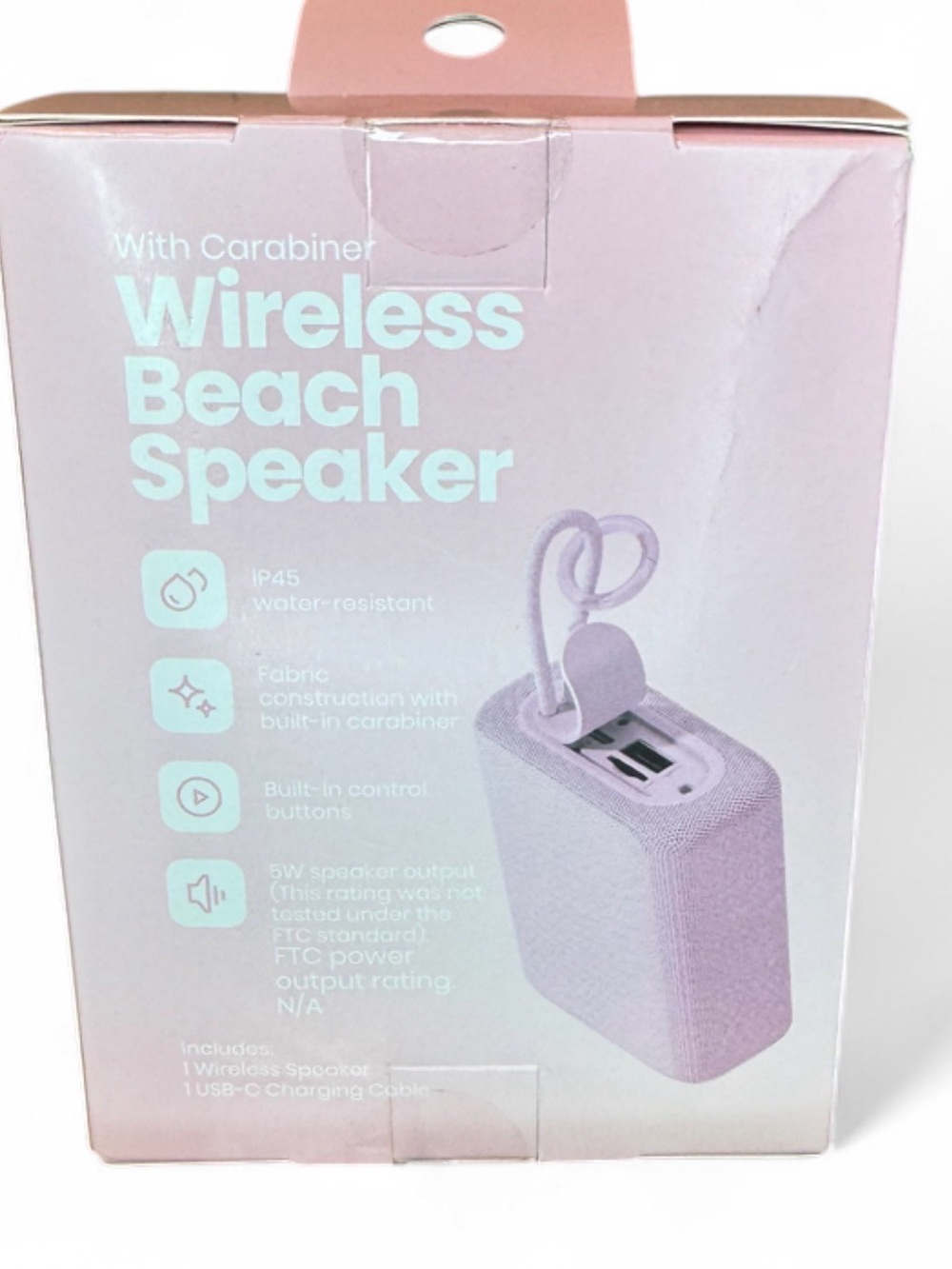 Target Pink Wireless Beach Speaker with Carabiner